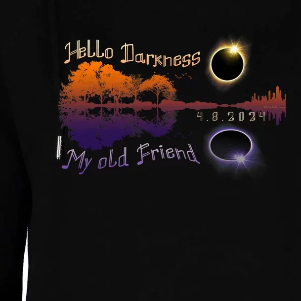 Hello Darkness My Old Friend Solar Eclipse Trending Design Womens Funnel Neck Pullover Hood