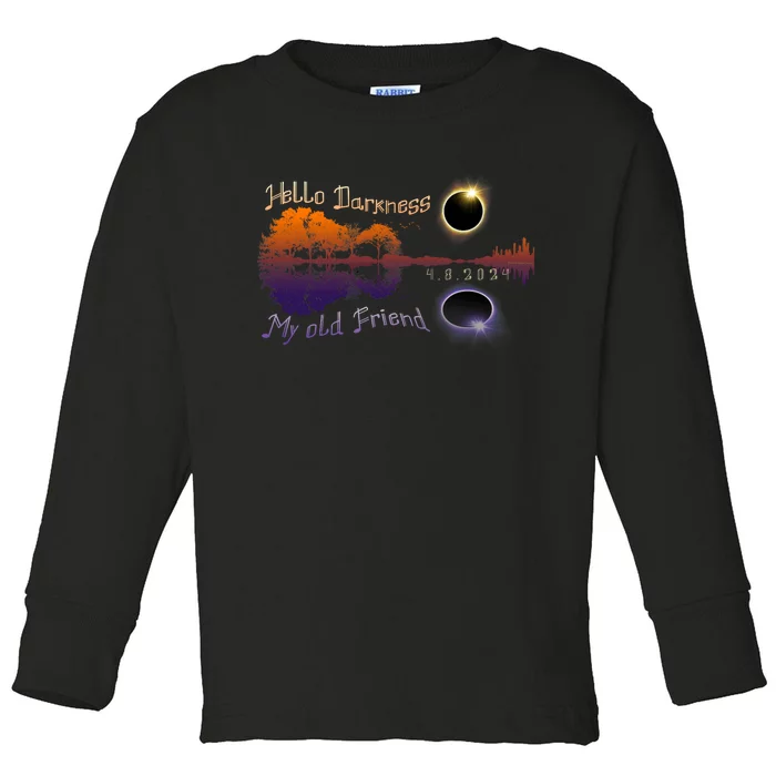 Hello Darkness My Old Friend Solar Eclipse Trending Design Toddler Long Sleeve Shirt