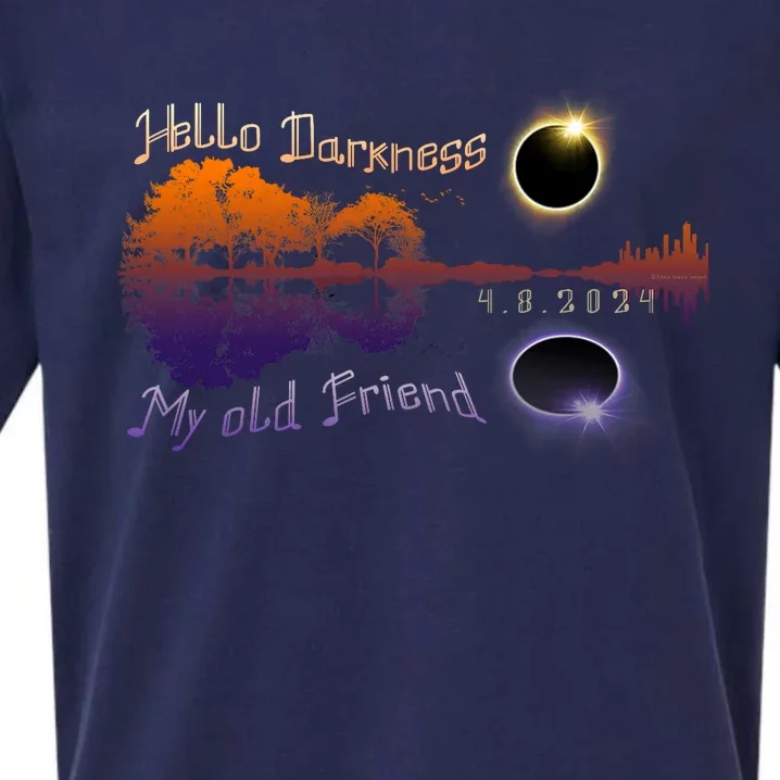 Hello Darkness My Old Friend Solar Eclipse Trending Design Sueded Cloud Jersey T-Shirt