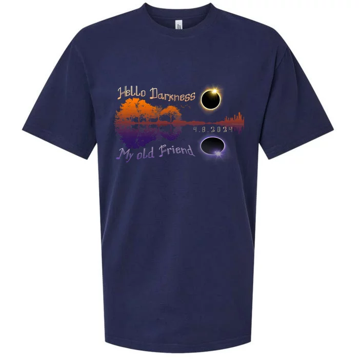 Hello Darkness My Old Friend Solar Eclipse Trending Design Sueded Cloud Jersey T-Shirt