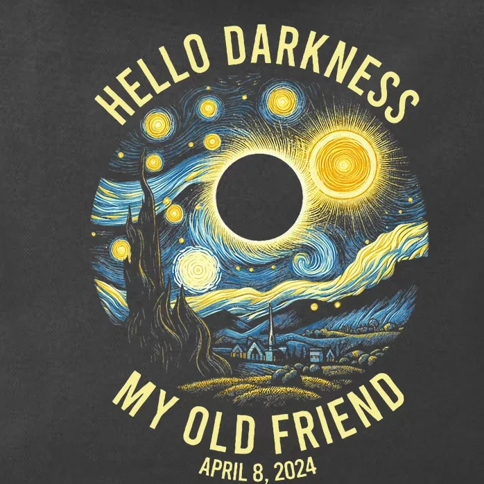 Hello Darkness My Old Friend Solar Eclipse April 8 2024 Zip Tote Bag