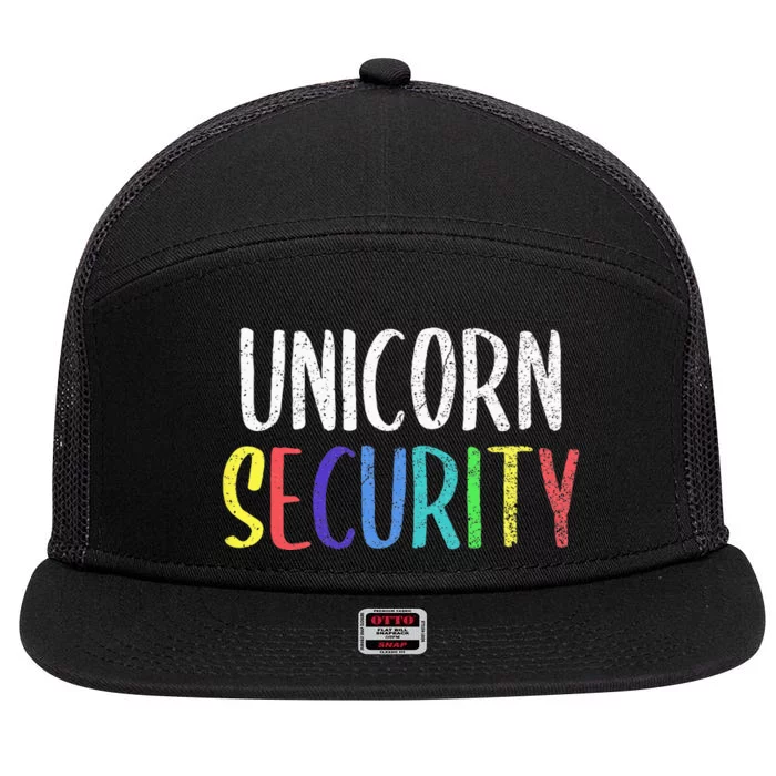 Halloween Dad Mom Daughter Adult Costume Unicorn Security 7 Panel Mesh Trucker Snapback Hat