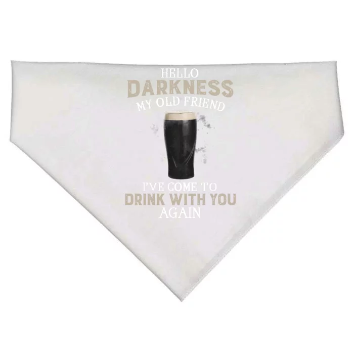 Hello Darkness My Old Friends Drink Beer St. Patrick's Beer USA-Made Doggie Bandana