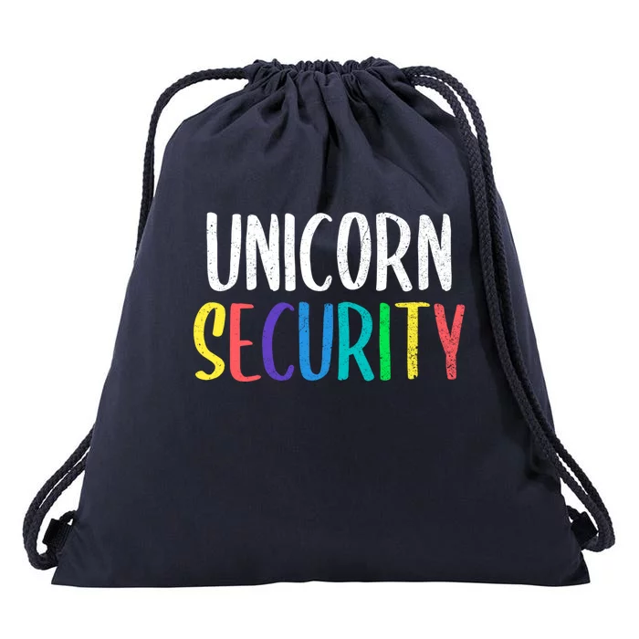 Halloween Dad Mom Daughter Adult Costume Unicorn Security Funny Gift Drawstring Bag