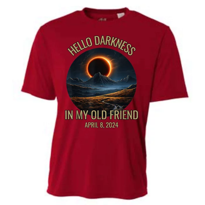 Hello Darkness My Old Friend Solar Eclipse April 08 2024 Cooling Performance Crew T-Shirt