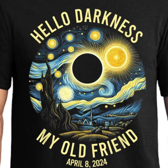 Hello Darkness My Old Friend Solar Eclipse April 8 2024 Pajama Set