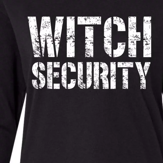 Halloween Dad Mom Daughter Adult Costume Witch Security Womens Cotton Relaxed Long Sleeve T-Shirt