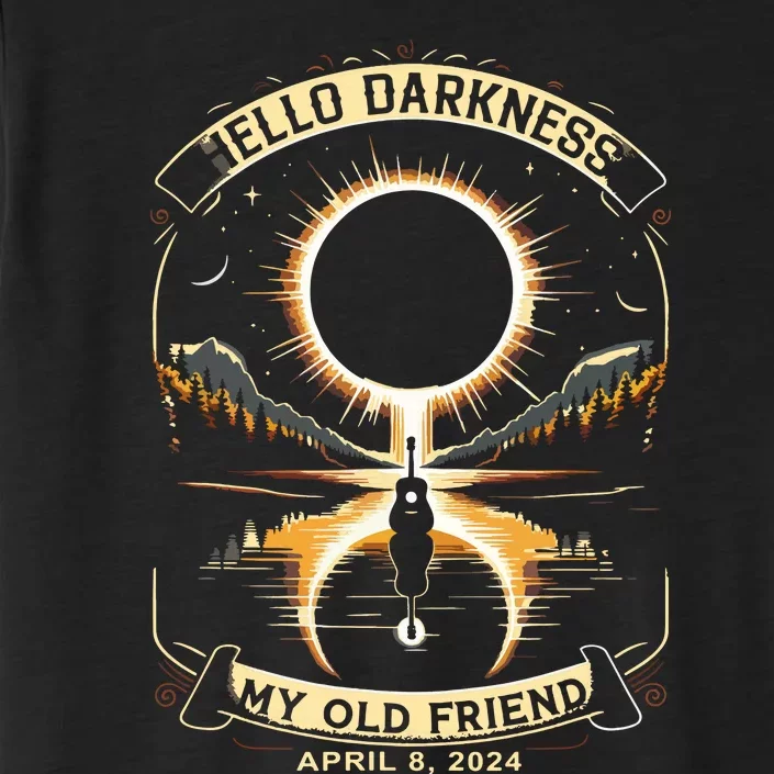 Hello Darkness My Old Friend Solar Eclipse April 8 2024 ChromaSoft Performance T-Shirt