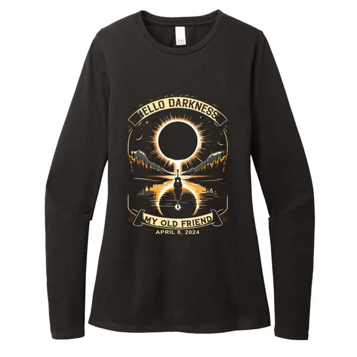 Hello Darkness My Old Friend Solar Eclipse April 8 2024 Womens CVC Long Sleeve Shirt