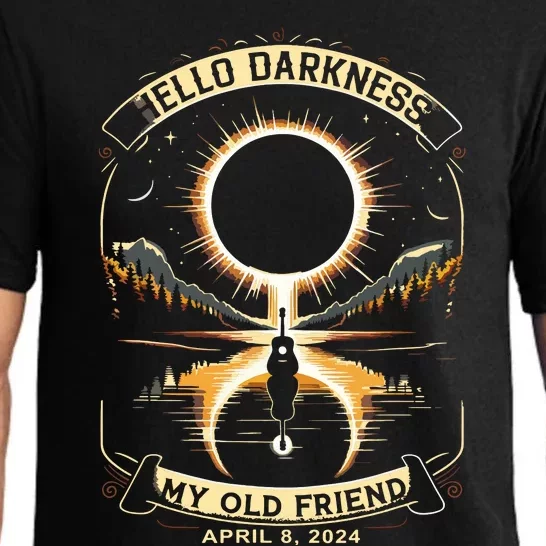 Hello Darkness My Old Friend Solar Eclipse April 8 2024 Pajama Set