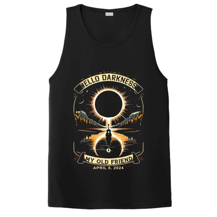 Hello Darkness My Old Friend Solar Eclipse April 8 2024 Performance Tank