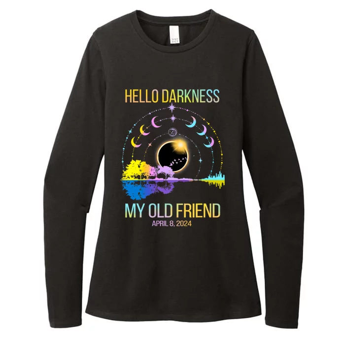 Hello Darkness My Old Friend Solar Eclipse April 08 2024 Womens CVC Long Sleeve Shirt