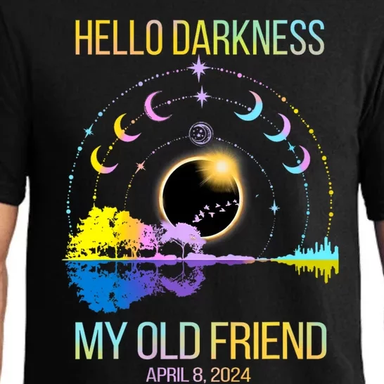 Hello Darkness My Old Friend Solar Eclipse April 08 2024 Pajama Set