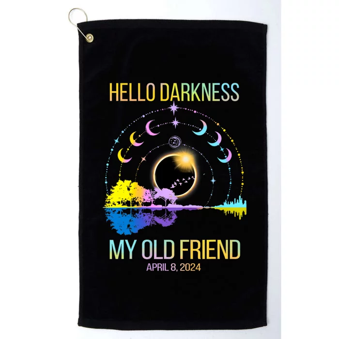 Hello Darkness My Old Friend Solar Eclipse April 08 2024 Platinum Collection Golf Towel