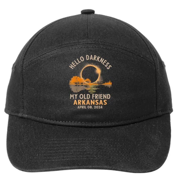 Hello Darkness My Old Friend Total Eclipse 2024 Arkansas 7-Panel Snapback Hat