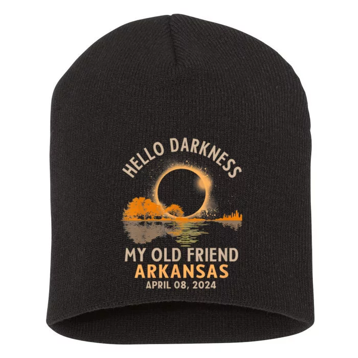 Hello Darkness My Old Friend Total Eclipse 2024 Arkansas Short Acrylic Beanie