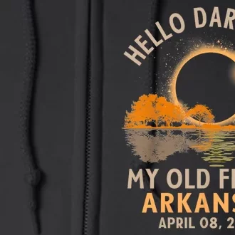 Hello Darkness My Old Friend Total Eclipse 2024 Arkansas Full Zip Hoodie