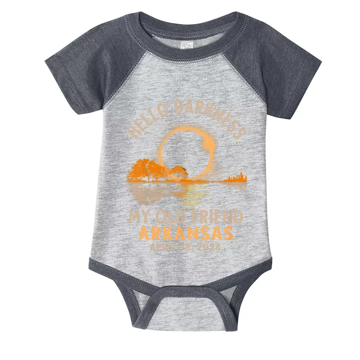 Hello Darkness My Old Friend Total Eclipse 2024 Arkansas Infant Baby Jersey Bodysuit