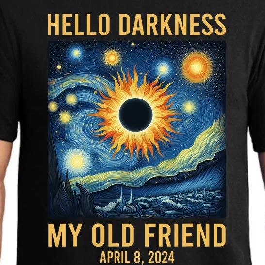 Hello Darkness My Old Friend Solar Eclipse April 08 2024 Pajama Set