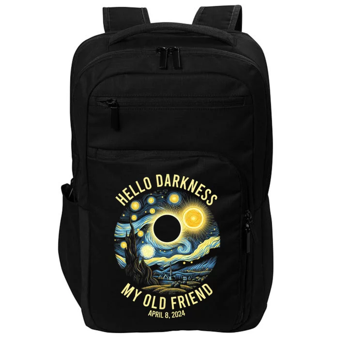 Hello Darkness My Old Friend Solar Eclipse April 8 2024 Impact Tech Backpack