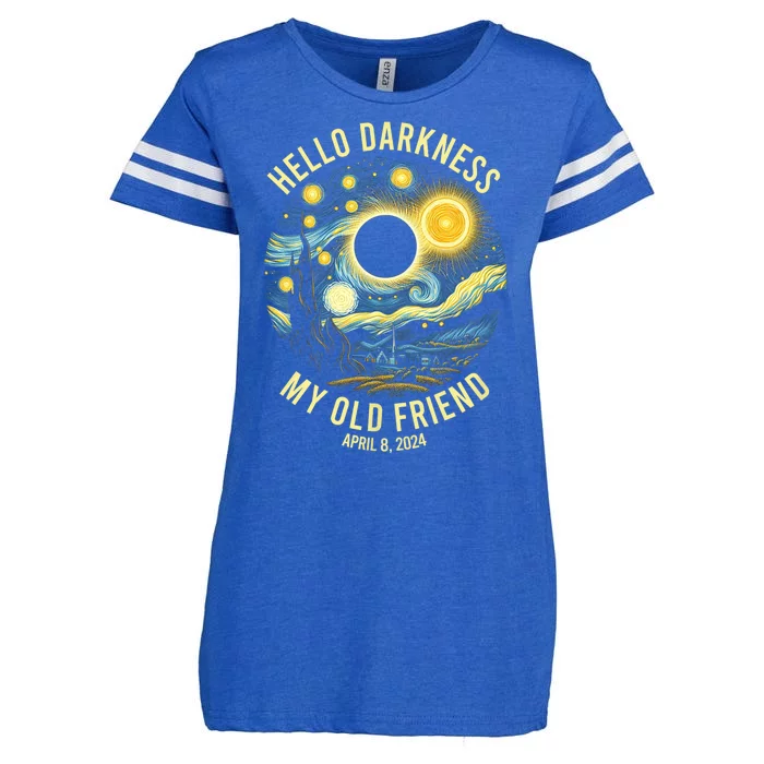 Hello Darkness My Old Friend Solar Eclipse April 8 2024 Enza Ladies Jersey Football T-Shirt