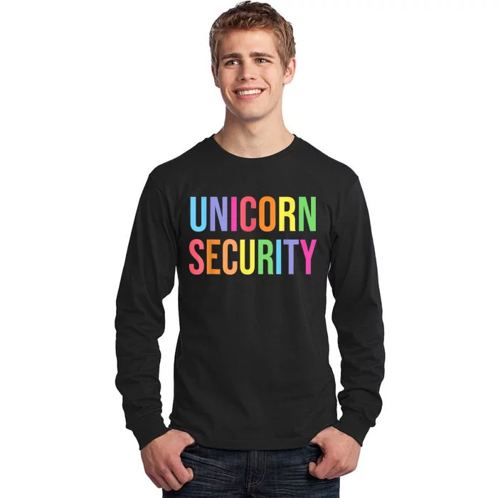 Halloween Dad Mom Daughter Adult Costume, Unicorn Security Tall Long Sleeve T-Shirt