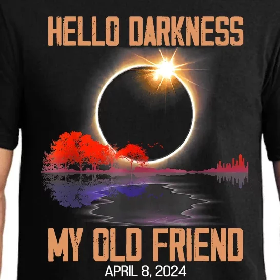 Hello Darkness My Old Friend Solar Eclipse April 08 2024 Pajama Set