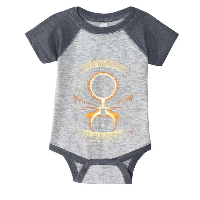 Hello Darkness My Old Friend Solar Eclipse 2024 Gift Infant Baby Jersey Bodysuit