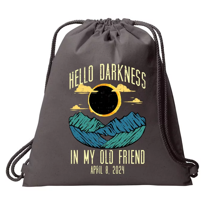 Hello Darkness My Old Friend 2024 Eclipse Design Drawstring Bag