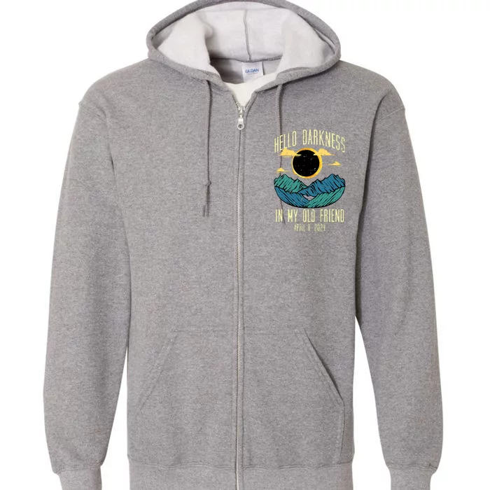 Hello Darkness My Old Friend 2024 Eclipse Design Full Zip Hoodie