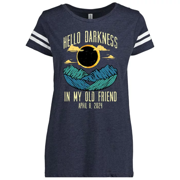 Hello Darkness My Old Friend 2024 Eclipse Design Enza Ladies Jersey Football T-Shirt