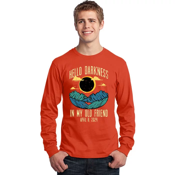 Hello Darkness My Old Friend 2024 Eclipse Design Tall Long Sleeve T-Shirt