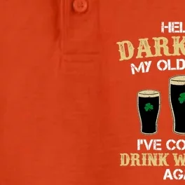 Hello Darkness My Old Friend Irish Shamrock Beer Day Gift Dry Zone Grid Performance Polo