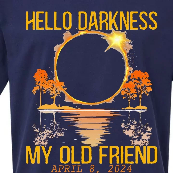 Hello Darkness My Old Friend Solar Eclipse April 08 2024 Sueded Cloud Jersey T-Shirt