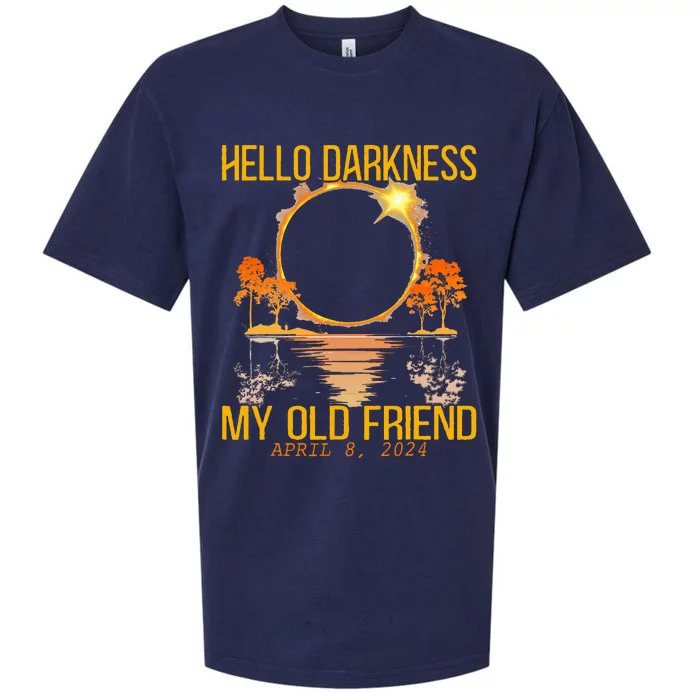 Hello Darkness My Old Friend Solar Eclipse April 08 2024 Sueded Cloud Jersey T-Shirt