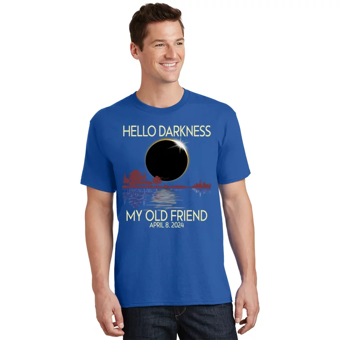 Hello Darkness My Friend 2024 April 8 Funny Solar Eclipse T-Shirt