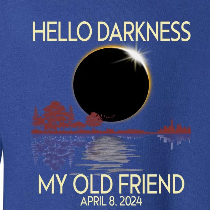 Hello Darkness My Friend 2024 April 8 Funny Solar Eclipse Toddler Sweatshirt