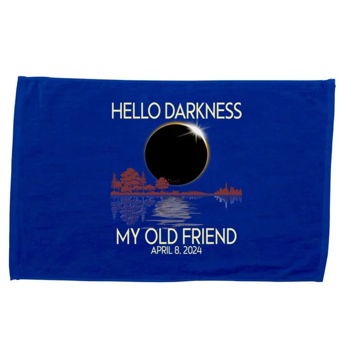 Hello Darkness My Friend 2024 April 8 Funny Solar Eclipse Microfiber Hand Towel