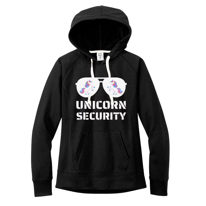 Halloween Dad Mom Daughter Unicorn Security Women's Fleece Hoodie