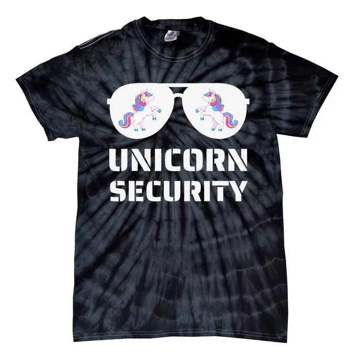 Halloween Dad Mom Daughter Unicorn Security Tie-Dye T-Shirt