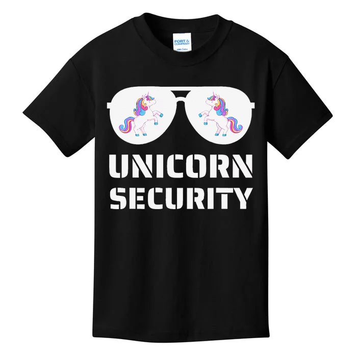 Halloween Dad Mom Daughter Unicorn Security Kids T-Shirt