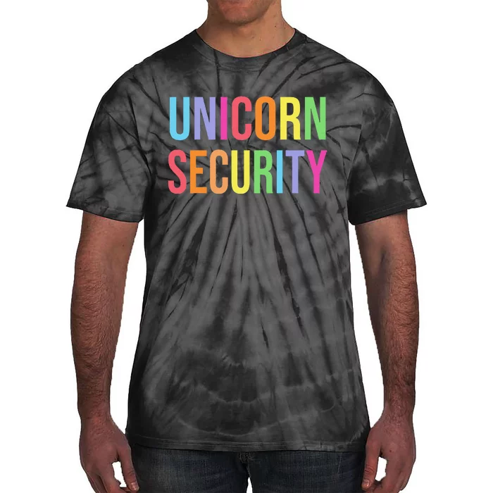 Halloween Dad Mom Daughter  Unicorn Security Tie-Dye T-Shirt