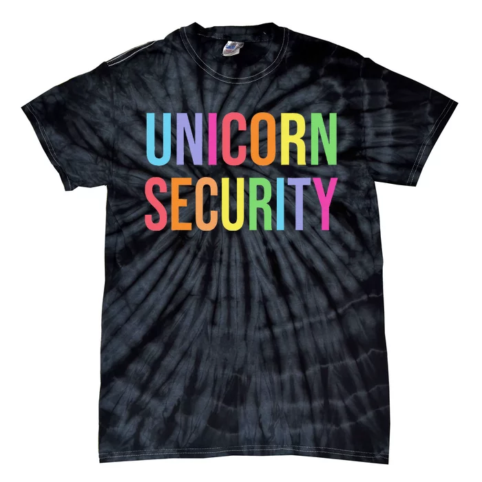 Halloween Dad Mom Daughter  Unicorn Security Tie-Dye T-Shirt