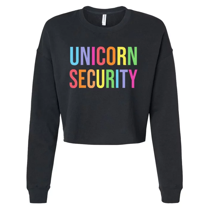 Halloween Dad Mom Daughter  Unicorn Security Cropped Pullover Crew