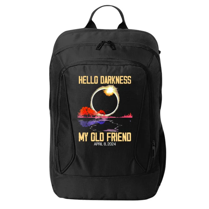 Hello Darkness My Old Friend Solar Eclipse April 08 2024 City Backpack