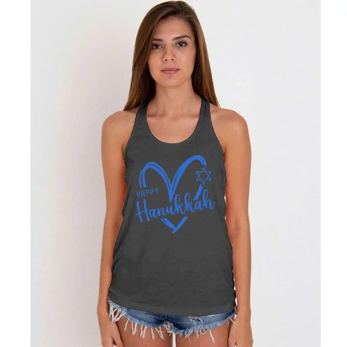 Hanukkah Dreidel Menorah Jewish Chanukah Holiday Women's Knotted Racerback Tank