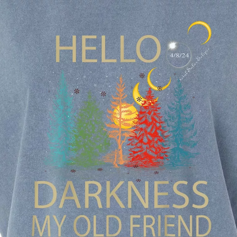 Hello Darkness My Old Friend Solar Eclipse April 08 2024 Garment-Dyed Women's Muscle Tee