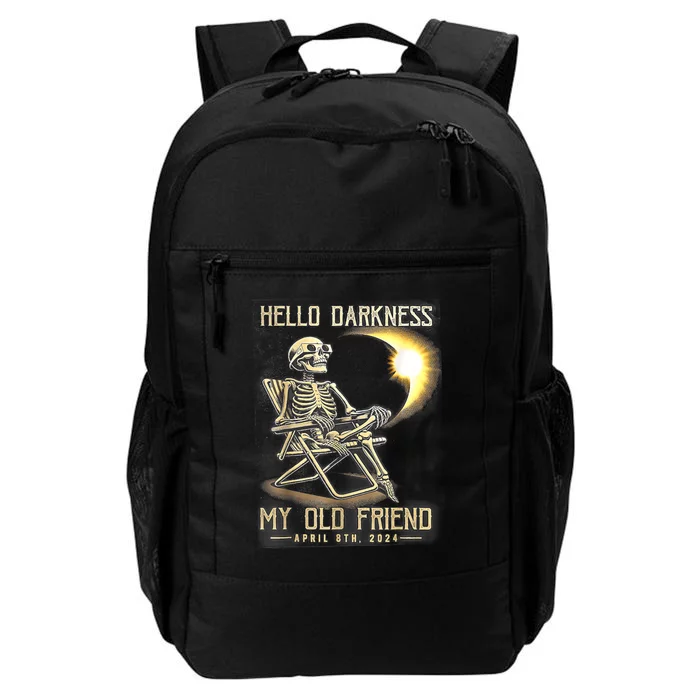 Hello Darkness My Old Friend Funny Skeleton Solar Eclipse Daily Commute Backpack