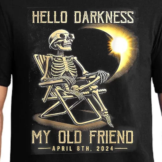 Hello Darkness My Old Friend Funny Skeleton Solar Eclipse Pajama Set