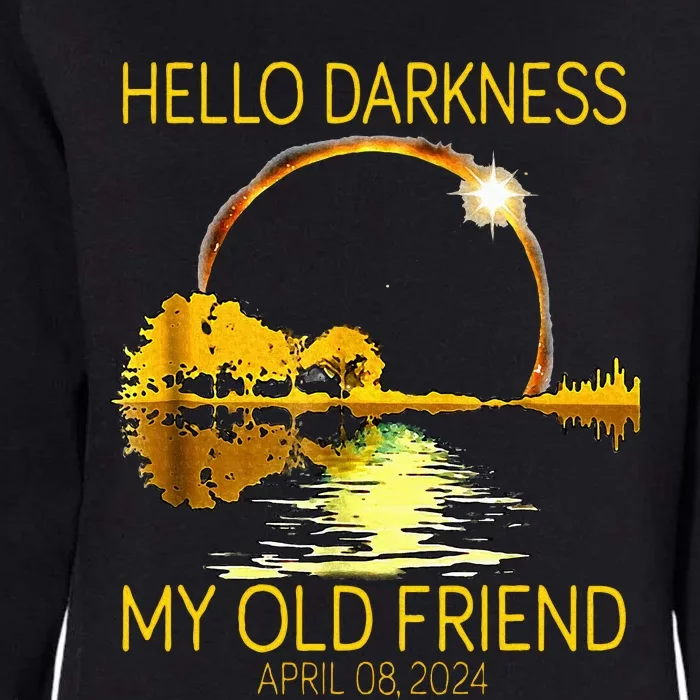 Hello Darkness My Old Friend Funny 2024 Solar Eclipse 4.8.24 Womens California Wash Sweatshirt